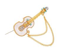 Abaodam Guitar Brooch Pin Vintage Rhinestone Lapel Brooch Elegant Zinc Alloy Sparkling Accent Men Wedding 2.36x0.79x0.39in Vintage Suit Accessory