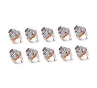 Abaodam Guitar Endpin Jack Socket 10 Pcs 1/4" Guitar Jack Socket Connector Chrome for Pickup Output Plug