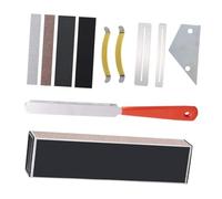 Abaodam Guitar Luthier Tool Kit, 11pcs Fret File Set with Stainless Steel Leveler Beam, Fingerboard Guard and Fret Rocker for DIY Guitar Repair