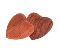 Abaodam Guitar Picks Bass Wood Plectrums 2pcs Heart-shaped Wooden Easy to Operate with Sound Portable for Electric and Folk Guitar for Practice and Performance