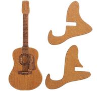 Abaodam Guitar Shape Pick Case with Brown Wood Material and Internal Grooves, Easy to Carry Guitar Pick Holder for Bass Plectrums and Small Things Storage