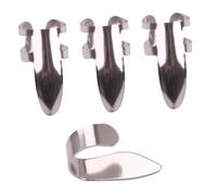 Abaodam Guitar Smooth Plectrum Stainless Steel 4 Pieces Comfortable to Use Thumb Finger Picks Set with Fuller Lifelike Sound in Silver for Playing Guitar