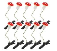 Abaodam Hair Accessories and Christmas Party Favour Versatile Use 30pcs Mushroom Hair Clips Cute Red Plastic and Resin for Women for Everyday Wear