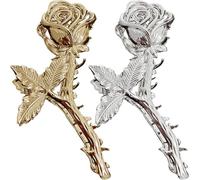 Abaodam Hair Claw Clips with Strong Hold for Women Alloy Metal Rose Shape 2pcs Elegant Design Hair Accessories and Fade Resistant Finish for Shower or Birthday Use
