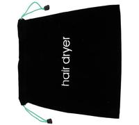 Abaodam Hair Dryer Storage Drawstring Bag, Black Velvet Portable Organizer for Travel and Bathroom, Single Unit