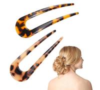 Abaodam Hair Pins Using Premium Synthetic Materials U-shaped 2pcs Hair Stick Accessories Fashion Design with Colour Practical and Stylish Random Color for Daily Wear and Banquet