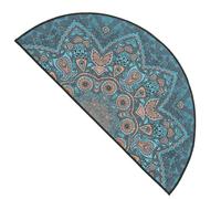 Abaodam Half Circle Bath Mat Bohemian Style Decorative Ethnic Design Polyester High-density Material Nonslip Easy to Clean Rug for Bedrooms Next to The Bed
