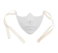 Abaodam Half Face Mask for Women and Men, White Matte Plastic Lower Face Cover, Cosplay and Masquerade Party Accessory for Halloween, Prom, Theatrical Performance