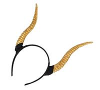 Abaodam Halloween Sheep Horn Headband Party Hair Accessory for Adults and Unique Gold Antelope Horn Costume Headpiece Secure Fit Evil Costume Prop for Festival Fun