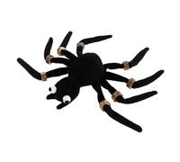 Abaodam Halloween Spider Cat with Chewable Wood Chip Legs Reusable Halloween Decor Prop for Indoor Cats Creepy Spider Model for Party Scene Layout and Photo Shoot