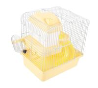 Abaodam Hamster Cage Double-layer Castle Wire Cage Large Space Small Pet Villa Suitable for Dwarf Hamsters and Rats Yellow