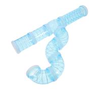 Abaodam Hamster Cage Tube Tunnel Diy 12pcs Plastic Modular Maze Blue Connection Plates and End Caps for Small Pets Cage Accessories