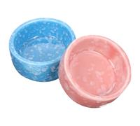 Abaodam Hamster Ceramic Bowl 2Pcs Set Small Pet Food Dish with Anti-Tip Feature for Guinea Pig, Rat, and Parrot Feeding in Cage