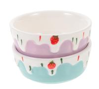 Abaodam Hamster Ceramic Food Bowl Small Animals Food Bowl Anti-Tipping Deepened Design for Daily Use in Pet Cage Assorted Color 9Cm X 9Cm X 3.5Cm