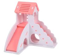 Abaodam Hamster Climbing Premium PVC Hamster House with Ladder Bite-resistant Hideout for Small Pets Sleeping and DIY Decoration Pink White