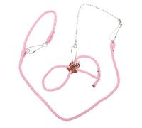 Abaodam Hamster Harness Leash and Guinea Pig Harness Rope, Soft Adjustable Chest Strap Round Pink Rope for Small Pets Outdoor Walking and Bite Protection