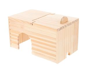 Abaodam Hamster Sleeping House Small Pet Toy Wooden Natural Wood Material 18X11X10Cm Safe to Play Wear-Resistant Sleep Bed for Hamster Rabbit Small Pets