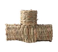 Abaodam Hamster Tunnel Nest Handcrafted Grass Woven Hideout for Pets Durable and Safe Hamster for Gerbils and Chinchillas Promotes Exercise and Stress