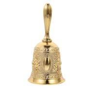 Abaodam Hand Bell Call Bell Zinc Alloy Retro with Pleasant Ringing and Loud Ringtone Classic Vintage with Elegant Golden Finish for Restaurants and Front Desk Use