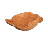 Abaodam Hand Carved Wooden Decorative Bowl Salad and Nut Bowl Hand Shaped Design, Multi Use Snack Holder Beige Wood for Living Room Decoration and Offices