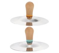 Abaodam Hand Cymbals with Wood Handle Finger Zills for Preschool Musical Instruments Lightweight Metal Percussion for Stage Performance and Group Music Activities Portable Music for Boys