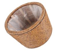 Abaodam Hand Woven Woven Plant Planter Basket Made from Artificial Rattan and Wood, Versatile Wear Resistant Rustic Flower Basket for Indoor Plant Pots and Decorative Use