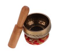 Abaodam Handcrafted Nepalese Copper Singing Bowl Set 8cm Cushion and Small Peach Wood Striker for Yoga Meditation Sound Therapy and Home Decor Tibetan Buddhism