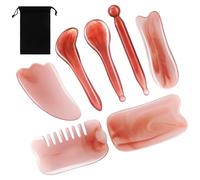 Abaodam Handheld Massage Comb Face Massage Guasha Board Resin Gua Sha Tools Easy Maintenance Smooth Across The Skin with Storage Bag for Home Use and Travel