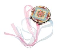 Abaodam Handheld Tambourine with Metal Bells Educational Drum for Boys and Girls Adults Engaging Ribbons for Parties Design for for Learning Play