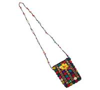 Abaodam Handmade Boho Coconut Shell Crossbody Bag with Beads Ethnic Style Long Strap Sling Purse for Women Travel Everyday Use