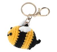 Abaodam Handmade Crochet Bee Keychain Cute Animal Purse Charm Knitted Bee Pendant Keyring for Women Men Car Bag Accessory