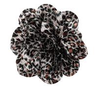 Abaodam Handmade Lapel Pin for Women Flower Elegant Leopard Print Brooch Satin Cloth Large with Unique Design, Secure Clothing Accessory for Wedding Ceremony