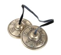 Abaodam Handmade Pure Copper Cymbal Bell Small White Six-syllable Chant for Yoga Meditation and Religious Ceremonies