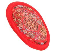 Abaodam Handmade Tibetan Singing Bowl Cushion Pad Wool Felt Buddha Sound Bowl Mat Red Square Holder Protective Sound Cushion for Meditation and Prayer