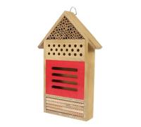 Abaodam Handmade Wooden Bee Hive House with Hanging Hook for Solitary Bees Garden Insect Shelter and Nesting Habitat for Outdoor Use and Pollinator Protection
