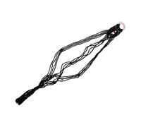 Abaodam Handwoven Black Macrame Guitar Wall Hanger 90cm - Decorative Wall Mount for Acoustic, Electric Guitars and Ukuleles, Nordic Style Instrument Storage for Music Rooms