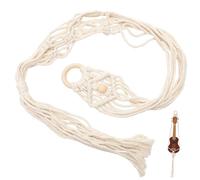Abaodam Handwoven Cotton Guitar Hanger Wall Mount Guitar Holder with Macrame Cord Ukulele and Erhu Bohemian Style Instrument Wall Hanging Sturdy and Space-Saving