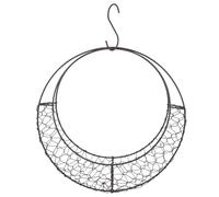 Abaodam Hanging Basket Wreath Frame Moon Shape Metal Crescent-Shaped Iron Wire Plant Hanger Sturdy Dark-Colored Planter for Succulents and Flowers Suitable for Bedrooms and Terraces