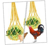 Abaodam Hanging Chicken Veggie Fruit Holder Netting Feeder Bag Safe Mesh for Poultry for Corn Tomatoes More Prevents Waste Coop Fence