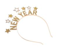 Abaodam Happy New Year 2026 Headband New Year Headwear Festive Crystal Design Alloy Nonfading Crystal Letters Comfort Fit Soft and Flexible Materials Elegant Packaging Party Accessories