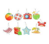 Abaodam Hawaiian Birthday Party Decorations Summer Hanging Ornaments Set, 9pcs Paper Pendants Flip-Flop Tags, Tropical Summer Tree Ornament for Home and Party Decor