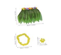 Abaodam Hawaiian Costume for Women Comfortable Luau Grass Skirt with Classic Yellow Flower Lei and Tropical Leaf Skirt for Hawaiian Theme Party Beach Dance and Festive Events