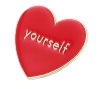 Abaodam Heart Enamel Lapel Pin Badge Love Word Design, Valentine’s Day Heart Brooch Charm for Backpacks, Jackets, and Party Accessories