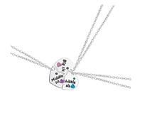 Abaodam Heart Puzzle Sister Necklaces Metal Pendant for Women Friends Elegant Matching Trio Jewelry with Chic Design Gift for Sisters and Friends