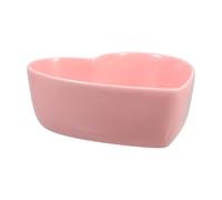 Abaodam Heart-Shaped Ceramic Bowl 400ml Pink Reusable Sturdy Kitchen Salad Snack Serving Dish for Home Dining and Cooking