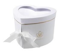 Abaodam Heart-shaped Double Layer Rotating Box Flower Arranging Container White Valentine’s Day Bouquet Packaging Present Wrapping Box