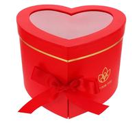 Abaodam Heart Shaped Flower Wrapping Box with Lid Double Layers Rotating Design Paper and Pvc Material for Packing and Preserving Flowers for Birthday and Valentine's Day Gifts