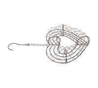 Abaodam Heart-shaped Iron Wire Hanging Planter 26cm Large Wire Floral Wreath Frame for Succulent Plants Indoor Outdoor Metal Plant Holder