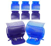 Abaodam Heated Roller Clips 8Pcs Hair Curler Claw Clips Set Heat-Resistant for Medium and Short Hair Suitable for Salon and Home Use in Blue and Purple