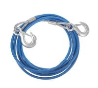 Abaodam Heavy Duty 3 Ton Car Tow Strap 4m Steel Wire Rope with Hooks for Vehicle and Emergency Towing